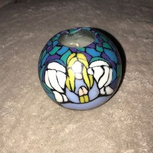 Beautiful hand sculpted Angel mosaic 3” ball candle 💕